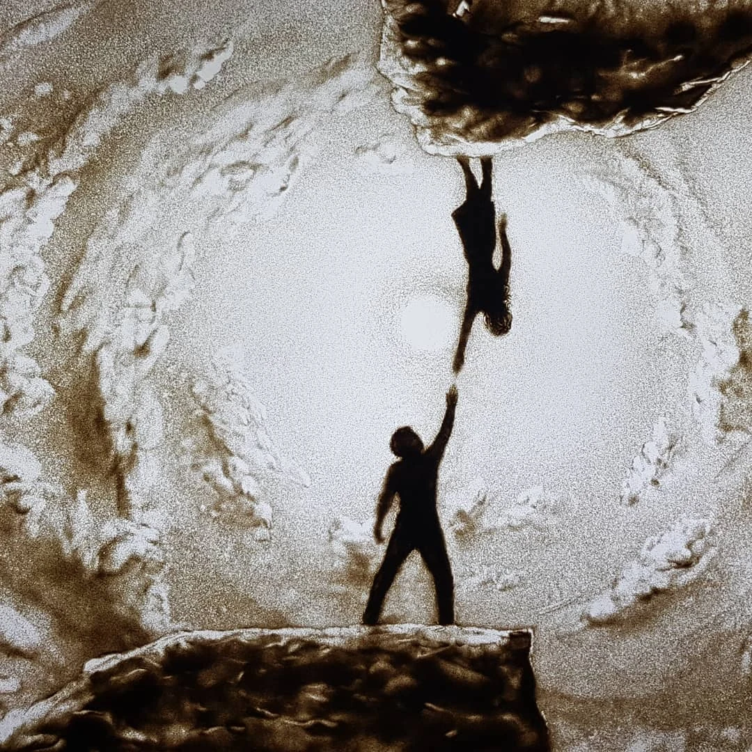 Sand artwork titled Parallel Universe